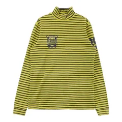 サイズ：2 PEARLY GATES パーリーゲイツ  ハイネック 長袖Tシャツ ボーダー柄 イエロー系 [240101651454] ゴルフウェア レディース ストスト