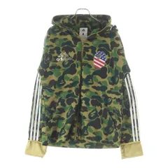 adidas (アディダス) ■×BAPE SB Shark Hoodie カーキ ポリエステル #XL DW9286