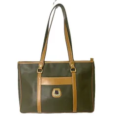 ランセル LANCEL トートバッグ ハンドバッグ レザー ロゴ グリーン