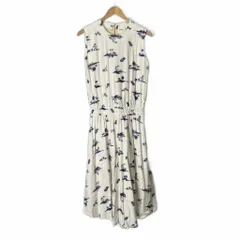 ミラオーウェン Mila Owen ワンピース ロング ノースリーブ 総柄  リネン混 1 アイボリー