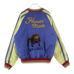 HUMAN MADE (ヒューマンメイド) SOUVENIR JACKET ロゴ刺繍 スーベニアジャケット リバーシブルブルゾン スカジャン ブラック/ブルー HM30JK020のサムネイル