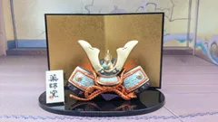 縁起物 薬師窯 錦彩出世兜 金龍 小 五月人形 兜飾り 陶器製 瀬戸焼 端午の節句 縁起物 コンパクト 置物