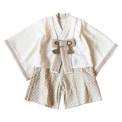 新品 [モクモフ] 袴 ロンパース ベビー服 子供服 和服 ベビー キッズ 男の子 90cm 初節句 百日祝 衣装 お食い初め お宮参り 正月 622-556002 BEIGE(BE)