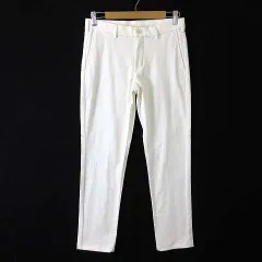 ユニクロ UNIQLO パンツ スリム フィット ノータック チノ チノパン テーパード コットン ストレッチ S 73 オフ白