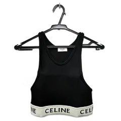 CELINE セリーヌ タンクトップ スポーツブラ アスレチックニット ブラック 芸能人着用！【CELINE】セリーヌロゴ入り スポーツブラ (CELINE/タンク