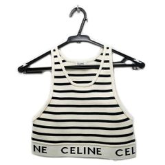 CELINE セリーヌ ボーダー クロップド タンクトップ ブラトップ S