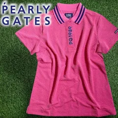 PEARLY GATES パーリーゲイツ ゴルフ 日本製 吸汗速乾 遮熱 TRYCOOL サッカーチェック ストレッチ 半袖 ポロシャツ ゴルフウェア レディース 055-2260708 定価1.9万 ピンク▲022▼50528w02