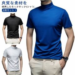 ハイネック 半袖 メンズ Tシャツ メンズtシャツ 半袖 モックネック ゴルフtシャツ 2枚セット ストレッチ 無地 モックネックシャツ ハイネックtシャツ トップス カットソー スポーツウェア ラン#shenf689