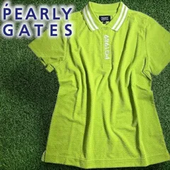 PEARLY GATES パーリーゲイツ ゴルフ 日本製 吸汗速乾 遮熱 TRYCOOL サッカーチェック ストレッチ 半袖 ポロシャツ ゴルフウェア レディース 055-2260708 定価1.9万 イエローグリーン ▲022▼50528w04