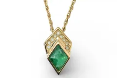 クリスチャンディオール ネックレス ヴィンテージ Christian Dior カラーストーン/ラインストーン グリーン/ゴールド【中古】