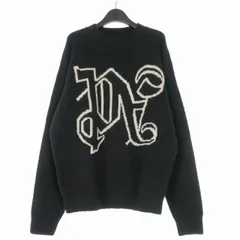 パームエンジェルス PALM ANGELS 24AW Black Monogram Sweater モノグラムセーター ニット 長袖 L ブラック 黒 PMHE054F24KNI0011003 国内正規のサムネイル