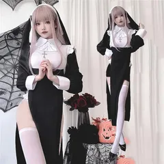 7M290シスター 修道女 コスプレ セクシー 可愛い 聖女 十字架付き ハロウ