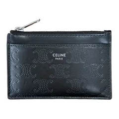 CELINE セリーヌ トリオンフ フラグメントケース 10F993FQD ブラック カーフスキン カードケース メンズ 【中古】 12603K251