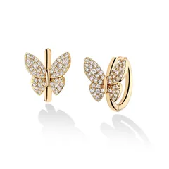 Fettero ピアス レディース リングピアス フープピアス アレルギーフリー 金属アレルギー対応 つけっぱなし サージカルステンレス 14k 人気 両耳用 (蝶) 0