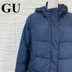 GU ジーユー 中綿ジャケット ネイビー フードあり 0283K