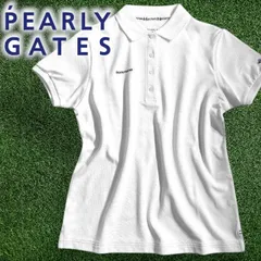 PEARLY GATES パーリーゲイツ ゴルフ 日本製 吸水速乾 DRYMASTER ドライ鹿の子 ロゴ刺繍 無地 ストレッチ 半袖 ポロシャツ ゴルフウェア レディース 055-2960802 定価1.6万 ホワイト▲018▼50730w04