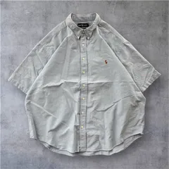 Ralph Lauren 半袖シャツ ボタンダウン ラルフローレン クラシックフィット オックスフォードシャツ 4XB ビッグサイズ 古着 ライトブルー
