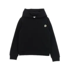 (新品) MONCLER モンクレール ロゴ パッチ レタリング エンボス ブラック フード付きTシャツ