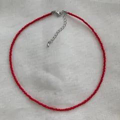 赤いビーズネックレス／チョーカー