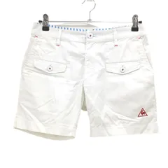 ルコックゴルフ ハーフパンツ 白 ロゴレッド 複数ポケット レディース 9 ゴルフウェア le coq sportif