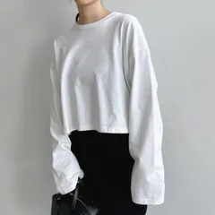 Deuxieme Classe (ドゥーズィエムクラス) クロップド ロングスリーブ Tシャツ ホワイト FREEのサムネイル
