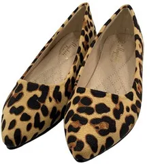 APOSITV パンプス レディース レオパード 軽量 ローヒール オールシーズン 大きいサイズ 26.0 (ヒョウ柄,  26.0 cm)