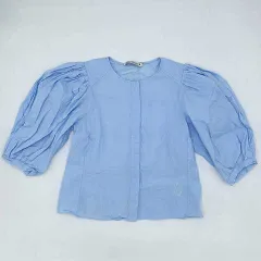 ZARA　ザラ　シフォンブラウス　ライトブルー　Mサイズ　□〇