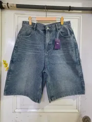 春 夏 バミューダ 6分 デニム ハーフパンツ 新品 ウエスト実寸33 ウエスト30まで