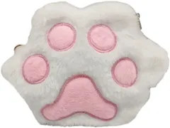 APOSITV 肉球 ポシェット 斜めがけ バッグ ポーチ 小物入れ スマホショルダー ふわふわ レディース (ホワイト)