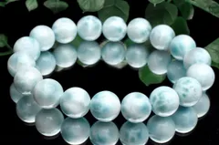 【１点物】美しい波模様 ラリマー　11mm　ブレスレット パワーストーン 天然石 _U9588