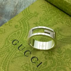 GUCCI　グッチ　約22号 　Gカット　ブランデッドG　リング　指輪　表記23号 メンズ　シルバー925