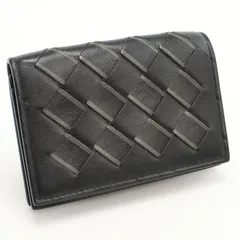 BOTTEGA VENETA ボッテガ・ヴェネタ ビジネスカードケース イントレチャート 名刺入れ レザー【中古】 メンズ