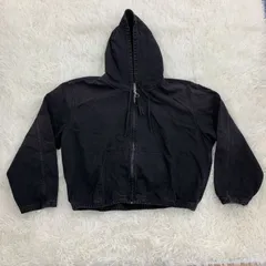 ZARA デニムパーカー ／ジップアップ フーディー ブラック USA Lサイズ メンズ レディース ユニセックスのサムネイル
