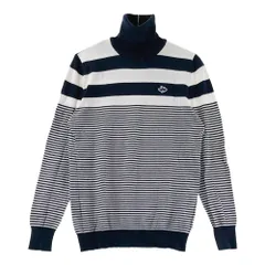 サイズ：1 PEARLY GATES パーリーゲイツ  タートルネックニットセーター ボーダー柄 ネイビー系 [240101649616] ゴルフウェア レディース ストスト