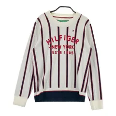 サイズ：M TOMMY HILFIGER GOLF トミー ヒルフィガーゴルフ  ウール混 ニットセーター ストライプ柄 ホワイト系 [240101651405] ゴルフウェア レディース ストスト