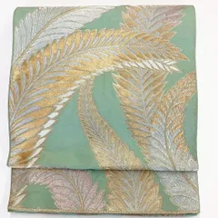 ［7319］袋帯 草木文様 金彩 六通 未仕立て 正絹 着物 フォーマル