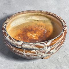 陶器 足付き 鉢 菓子鉢 一点物 直径33cm 盆栽鉢 陶芸 時代物 焼き物