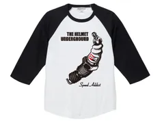 THE HELMET UNDERGROUND Raglan 3/4 Sleeves T-shirt WHITE × BLACK/長袖 tシャツ ラグラン ヴェルベット アンダーグラウンド バナナ ボバー
