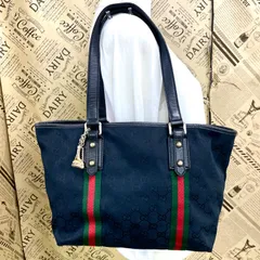 グッチ トート ショルダーバッグ GGキャンバス シェリー 黒 GB27