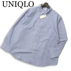 24SS★ 【新品 未使用】 UNIQLO ユニクロ 通年★ 長袖  ブロード ストライプ BD シャツ Sz.4XL メンズ 大きいサイズ 特大