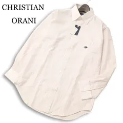 【新品 未使用】 CHRISTIAN ORANI クリスチャンオラーニ 通年 長袖 ストライプ ボタンダウン クレリック シャツ Sz.L メンズ