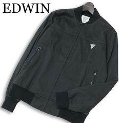 EDWIN エドウィン 通年 ロゴ★ F.L.E ストレッチ ブリスク ジップ ブラック デニム ジャケット ブルゾン Sz.M メンズ