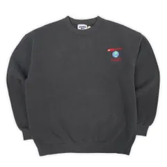 リー Lee 90s 90年代 MADE IN USA スウェットシャツ 企業ロゴ 刺繍 クルーネック フェード ヴィンテージ アメリカ 古着 メンズ スウェット トレーナー ブラック / 黒 L【中古】
