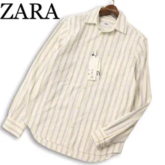 【新品 未使用】 ZARA ザラ マン 現行タグ★ 通年 ストライプ 長袖 シャツ Sz.S メンズ