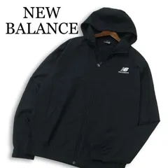 NEW BALANCE ニューバランス ロゴ刺繍★ プリント ジップ ウインドブレーカー ジャケット ブルゾン パーカー Sz.S メンズ 黒のサムネイル