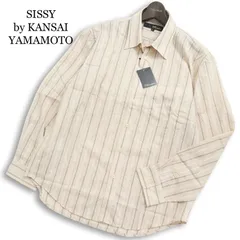 【新品 未使用】 SISSY by KANSAI YAMAMOTO カンサイヤマモト 山本寛斎 通年★ 長袖 ストライプ シャツ Sz.L メンズ