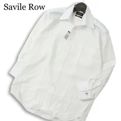 【新品 未使用】 Savile Row サビルロウ 通年★ 長袖 ボタンダウンワイ シャツ Sz.42-80 メンズ 白 大きいサイズのサムネイル