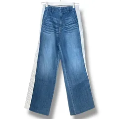 DOUBLE STANDARD CLOTHING ダブルスタンダードクロージング ロゴデニムパンツ ライン 2506-100-231-2A 青 ブルー 白 ホワイト サイズ38 レディース 通年 ゴーゴー古着セントラルパーク名古屋店No.久北1804のサムネイル