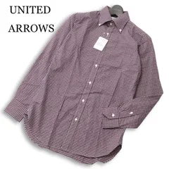 【新品 未使用】 UNITED ARROWS ユナイテッドアローズ SLIM FIT 長袖 ボタンダウン チェック シャツ Sz.37　メンズ 日本製