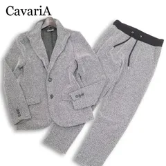 CavariA キャバリア 通年 メランジ パイル★ ジャージー アンコン ジャケット&パンツ イージー セットアップ Sz.46 メンズのサムネイル